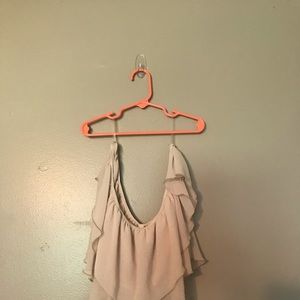 Tychhe Ivory Off-The-Shoulder Crop Top